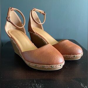 Maurice’s‎ wedge sandals size 9.5 brown footwear shoes womens heels boho wedding